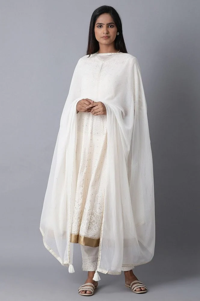 White Dupatta - Image 2