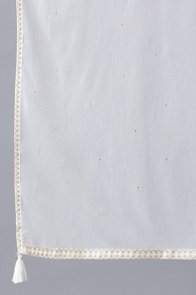 White Dupatta - Image 4