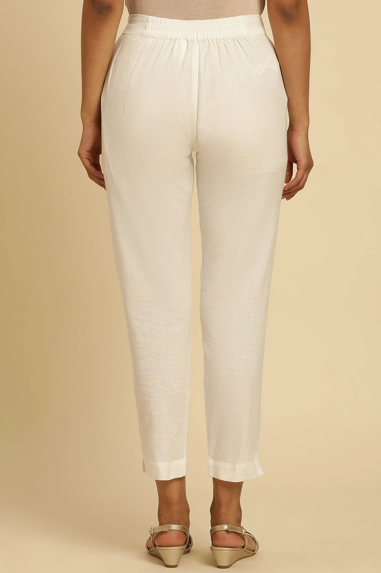 White Fitted Pants - Image 3