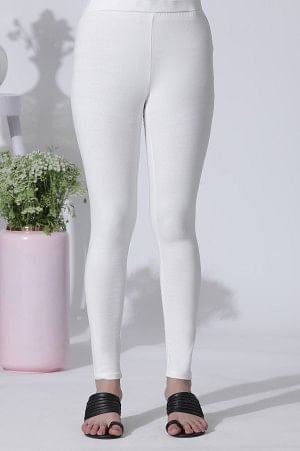 White & Grey Printed Cotton Dress And Tights Set - Image 7