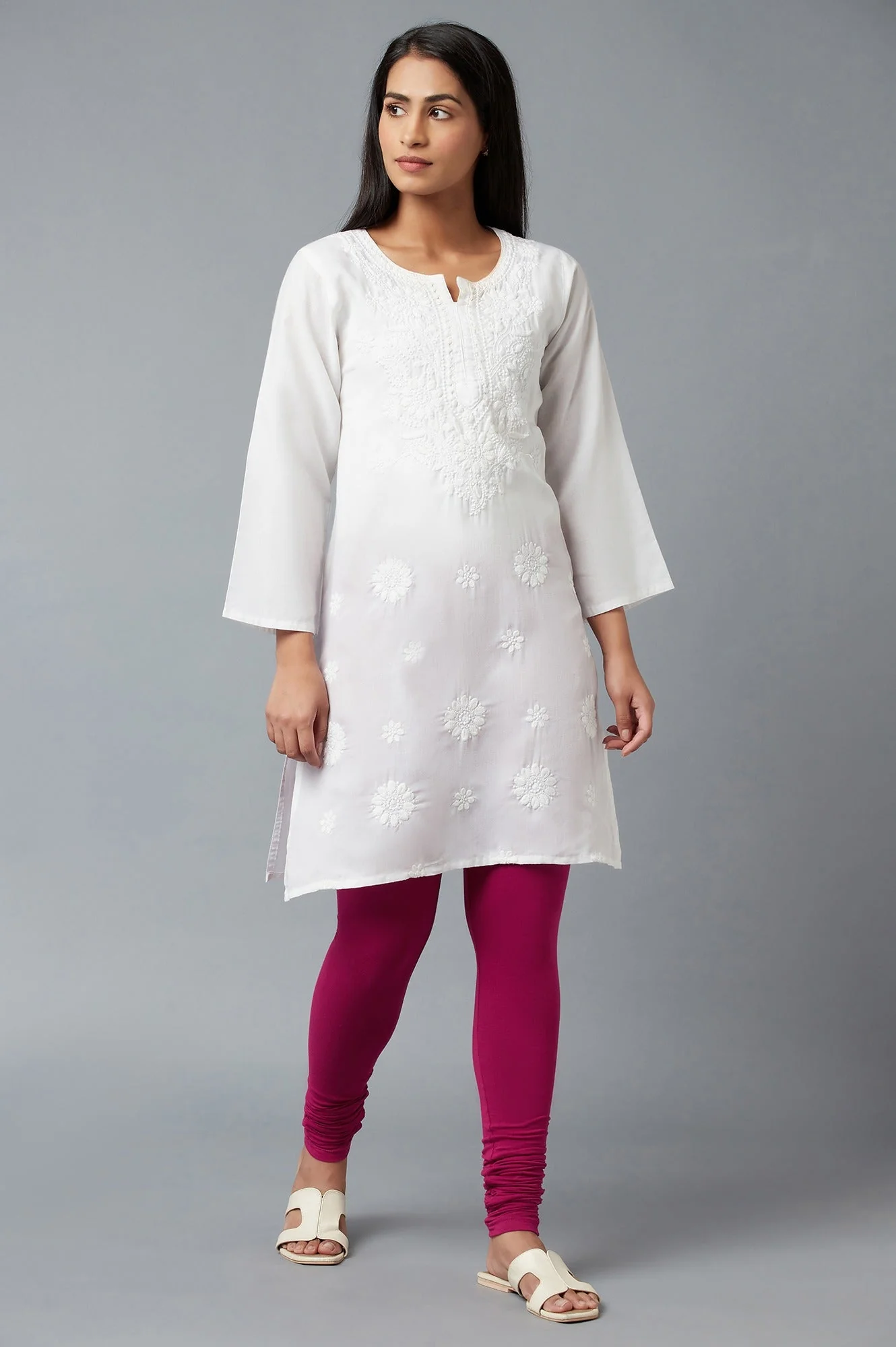 Women Pink Ankle Length Cotton Lycra Churidar - Image 5