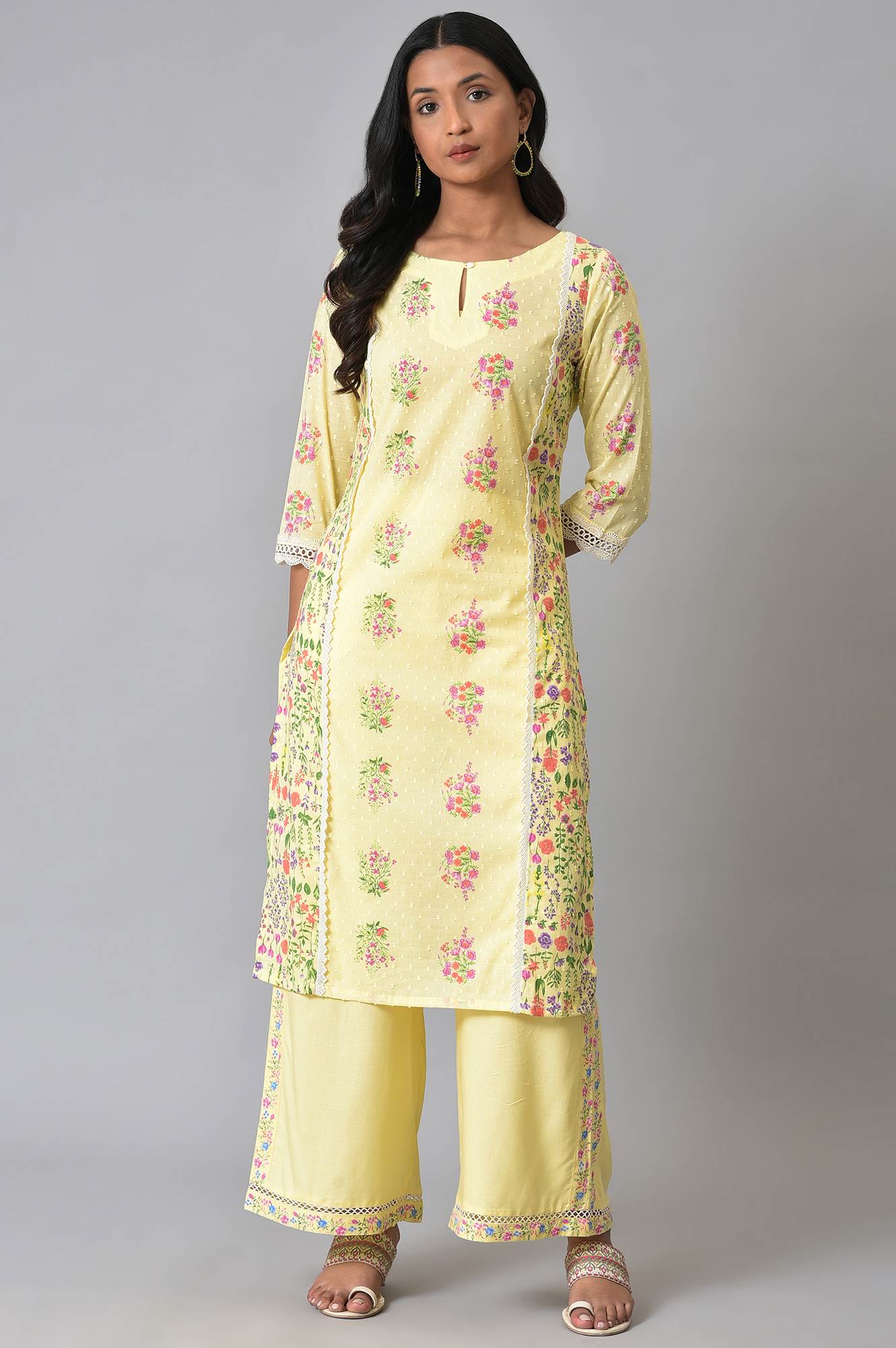 Yellow Printed Parallel Pants - Image 5