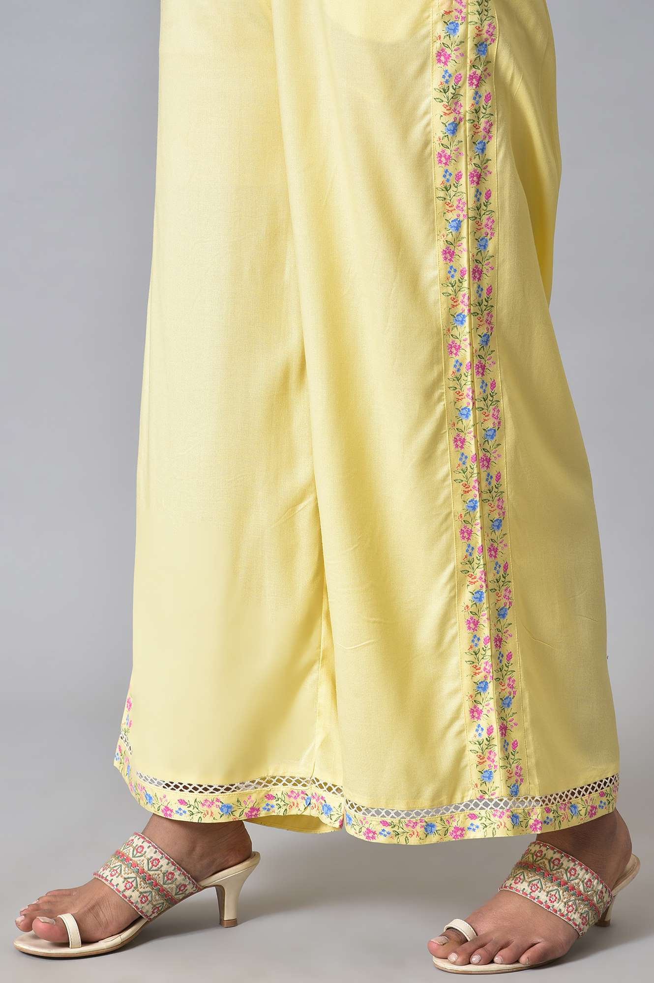 Yellow Printed Parallel Pants - Image 8