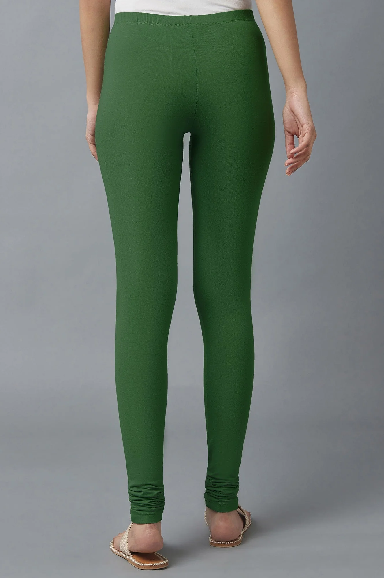 Green Skin Fit Churidar - Image 2