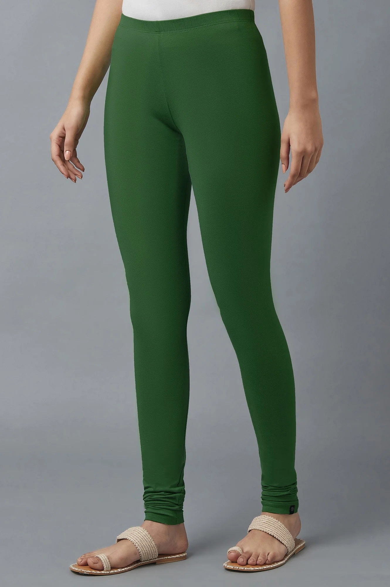 Green Skin Fit Churidar - Image 3