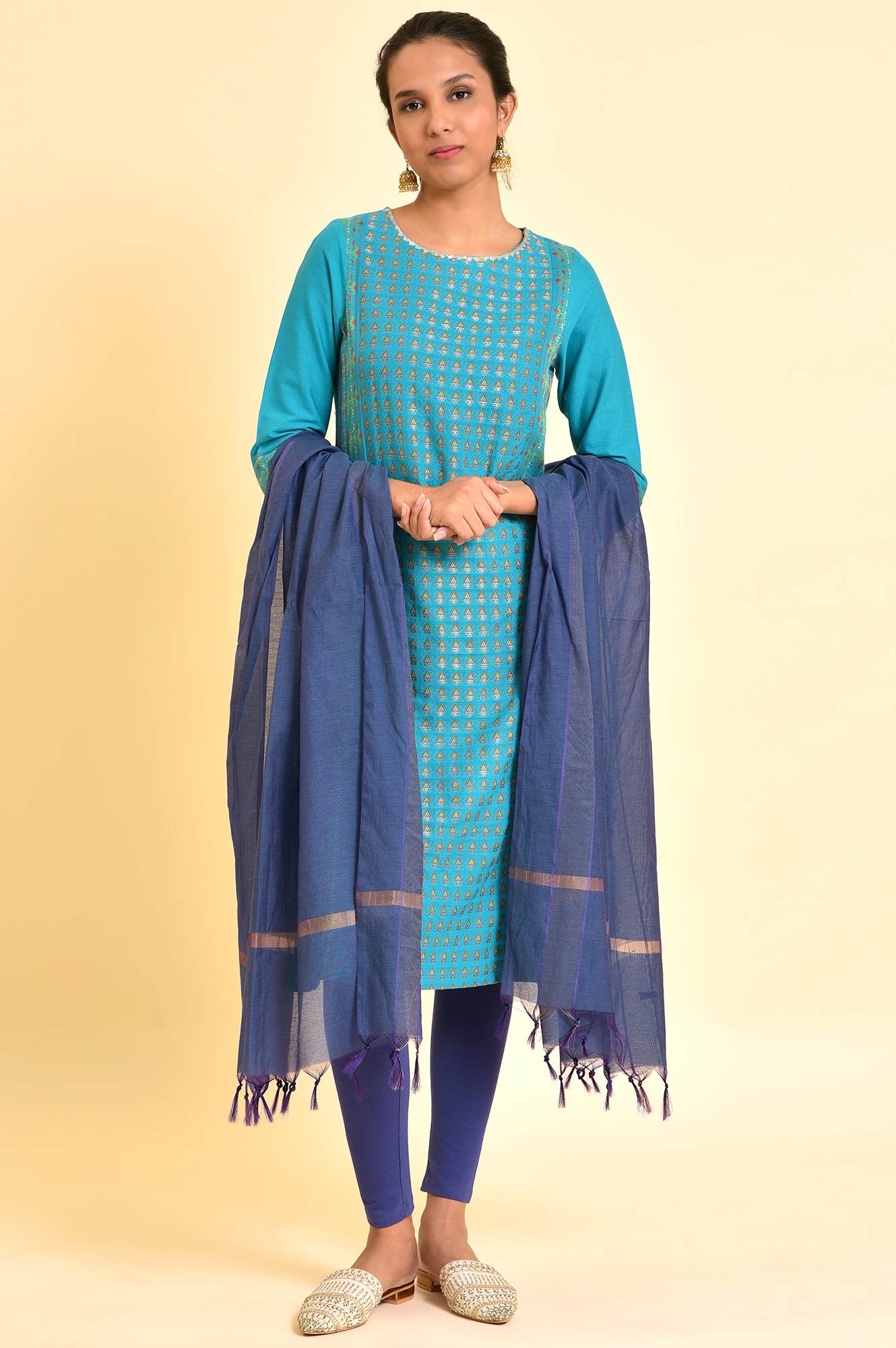 Purple Chanderi Dupatta - Image 3