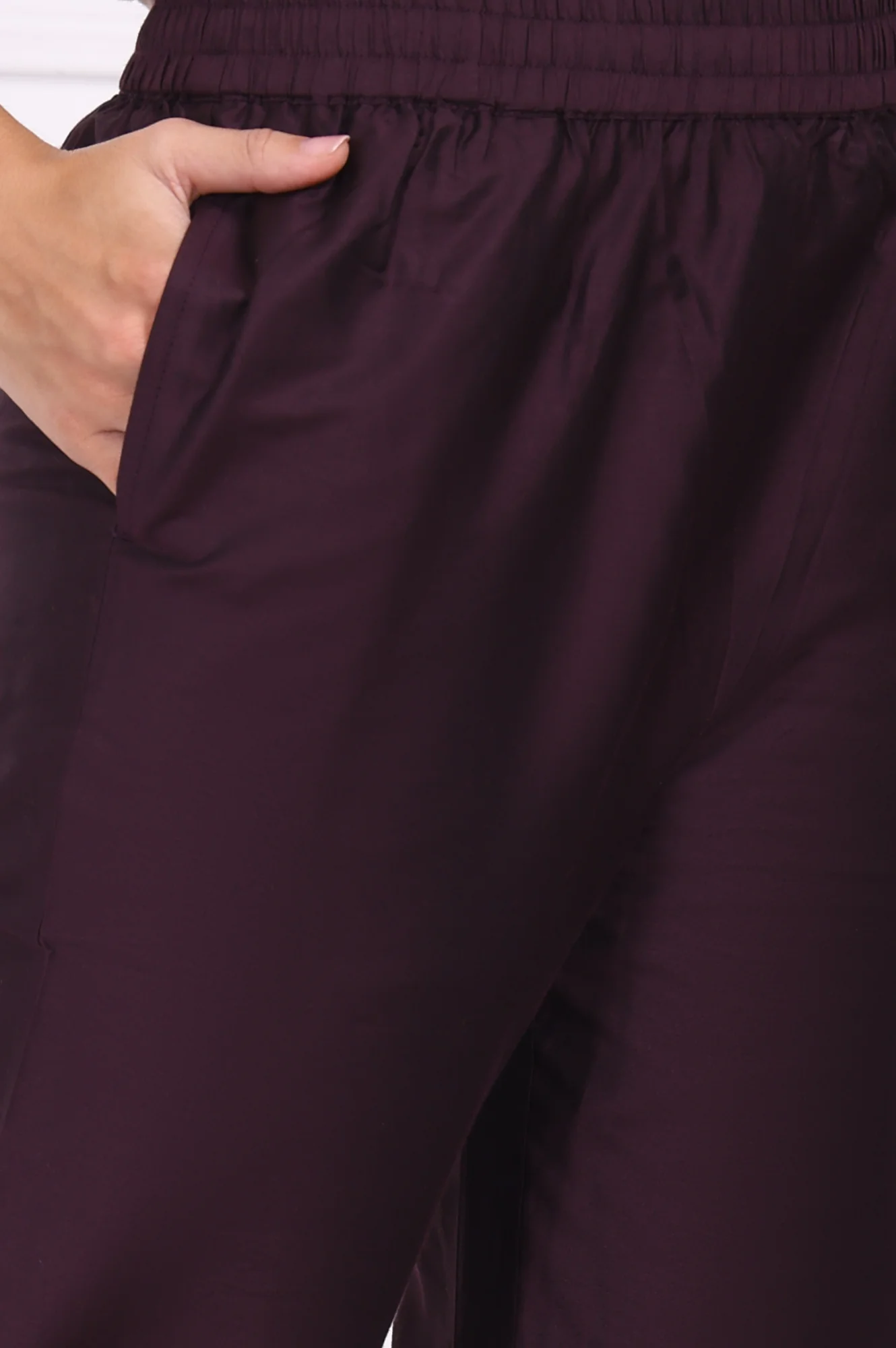 Purple Embroidered Straight Kurta, Pants and Dupatta Set - Image 9