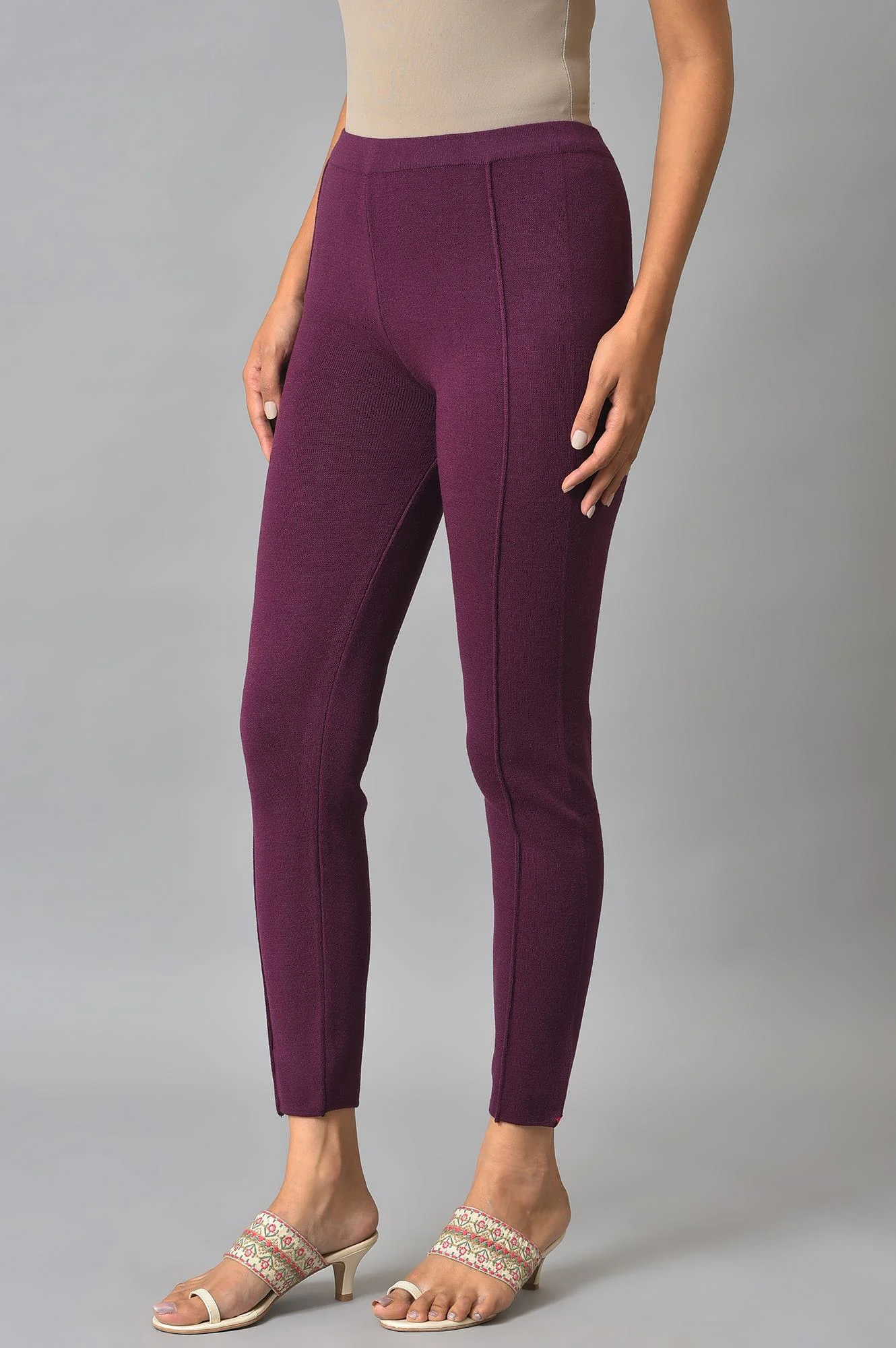 Purple Knitted Winter Tights - Image 3