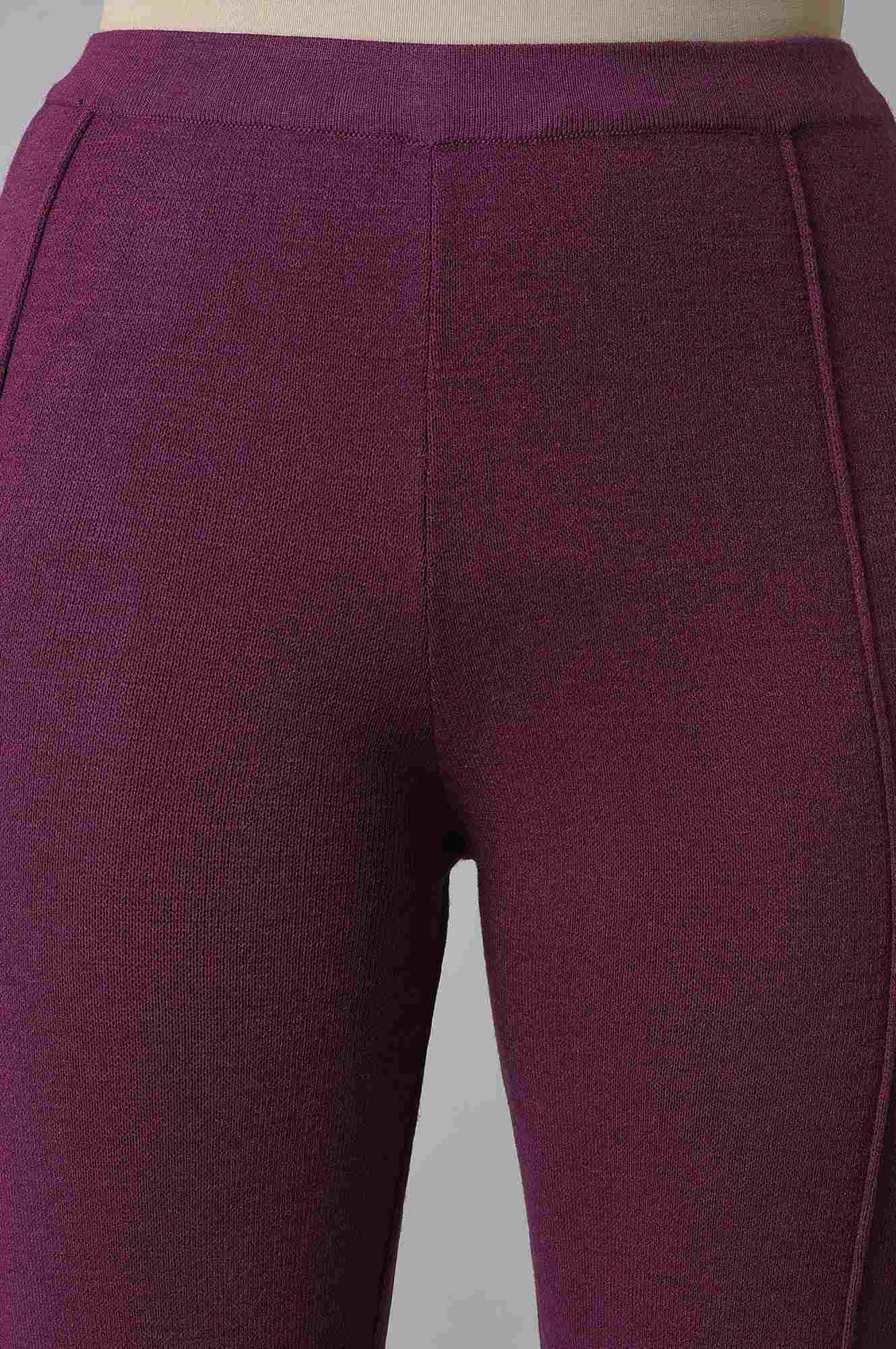 Purple Knitted Winter Tights - Image 6