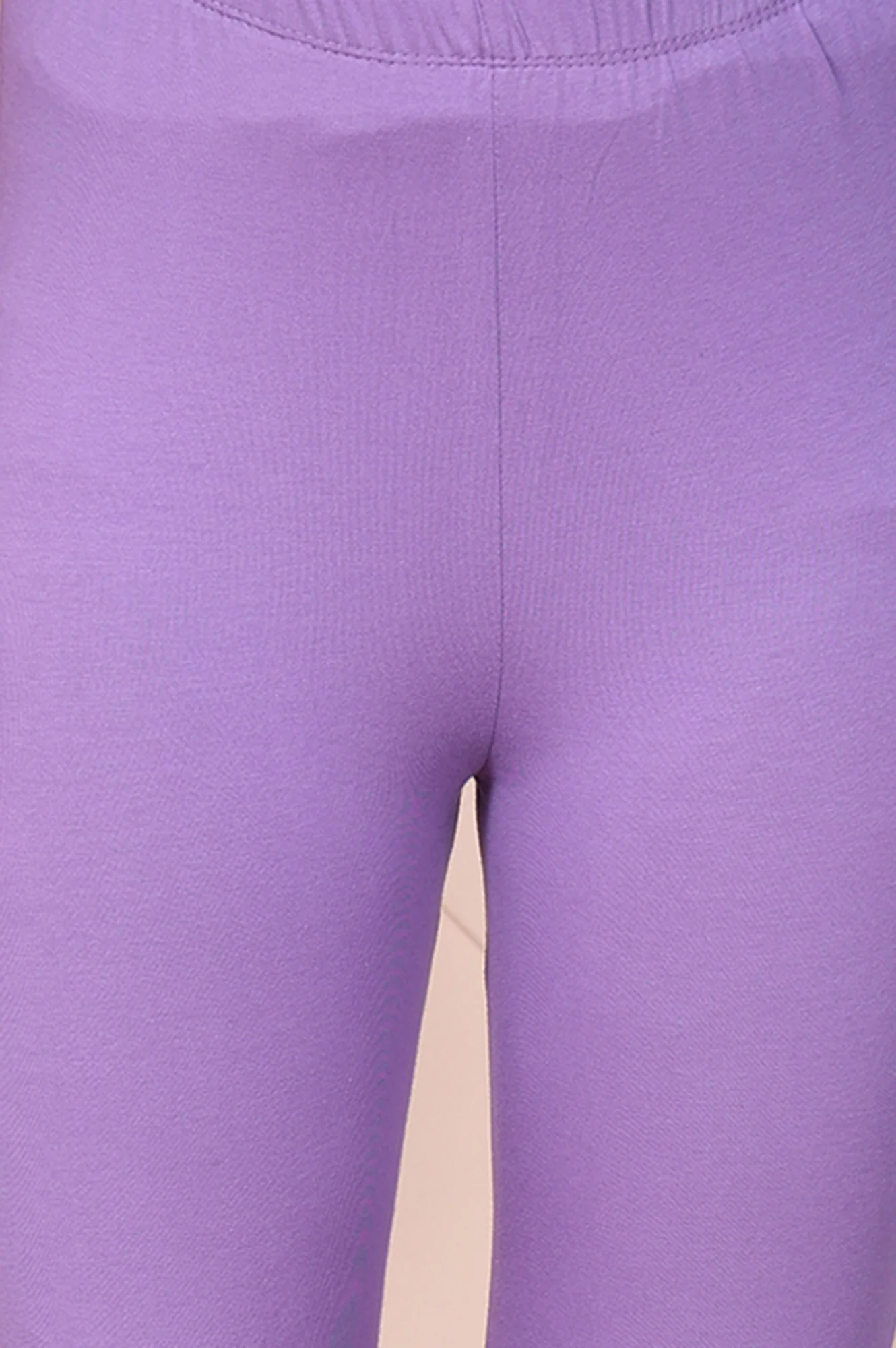 Purple Solid Ankle-Length Cotton Leggings - Image 6