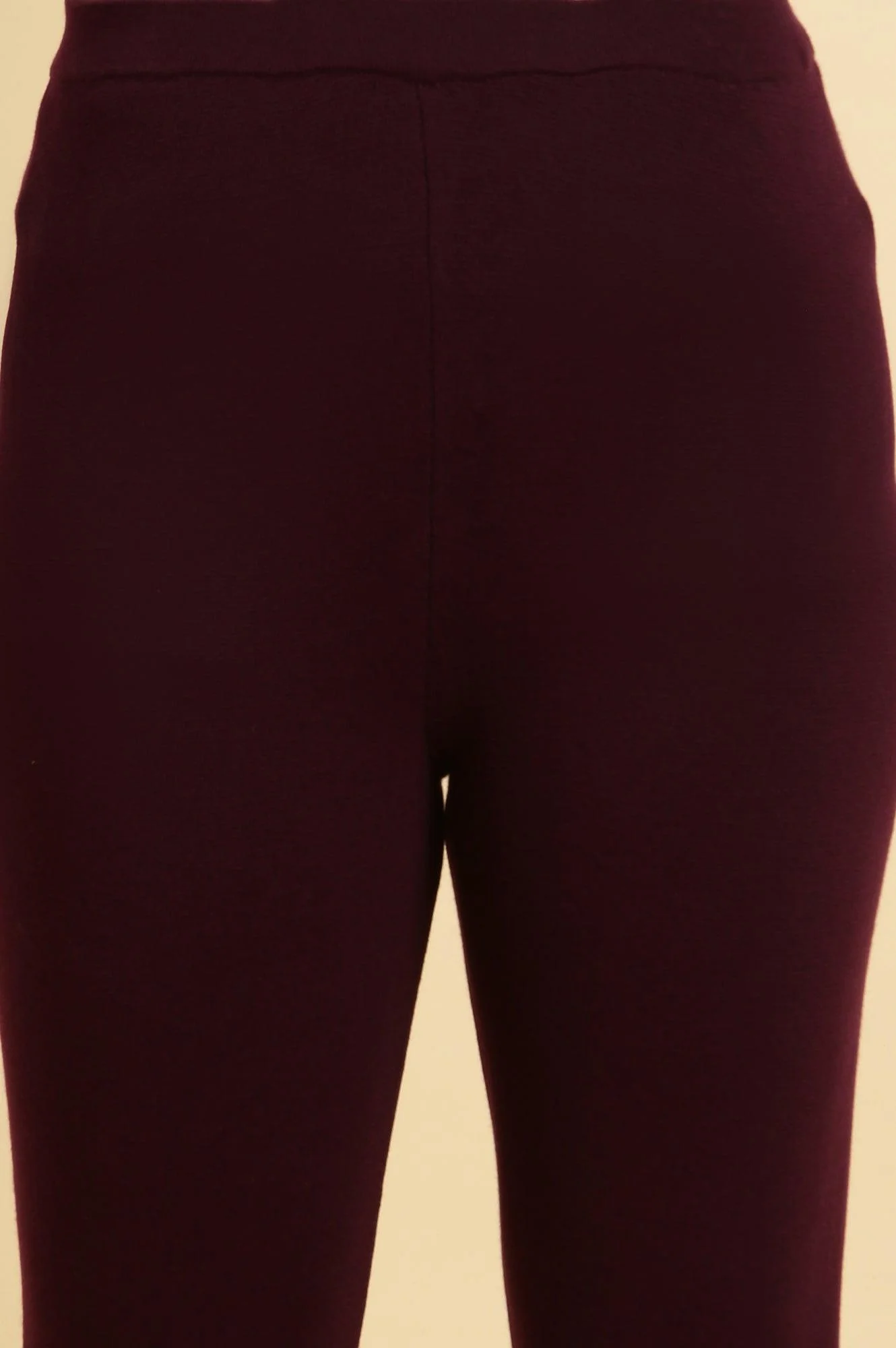 Purple Solid Fit And Flare Pants - Image 6
