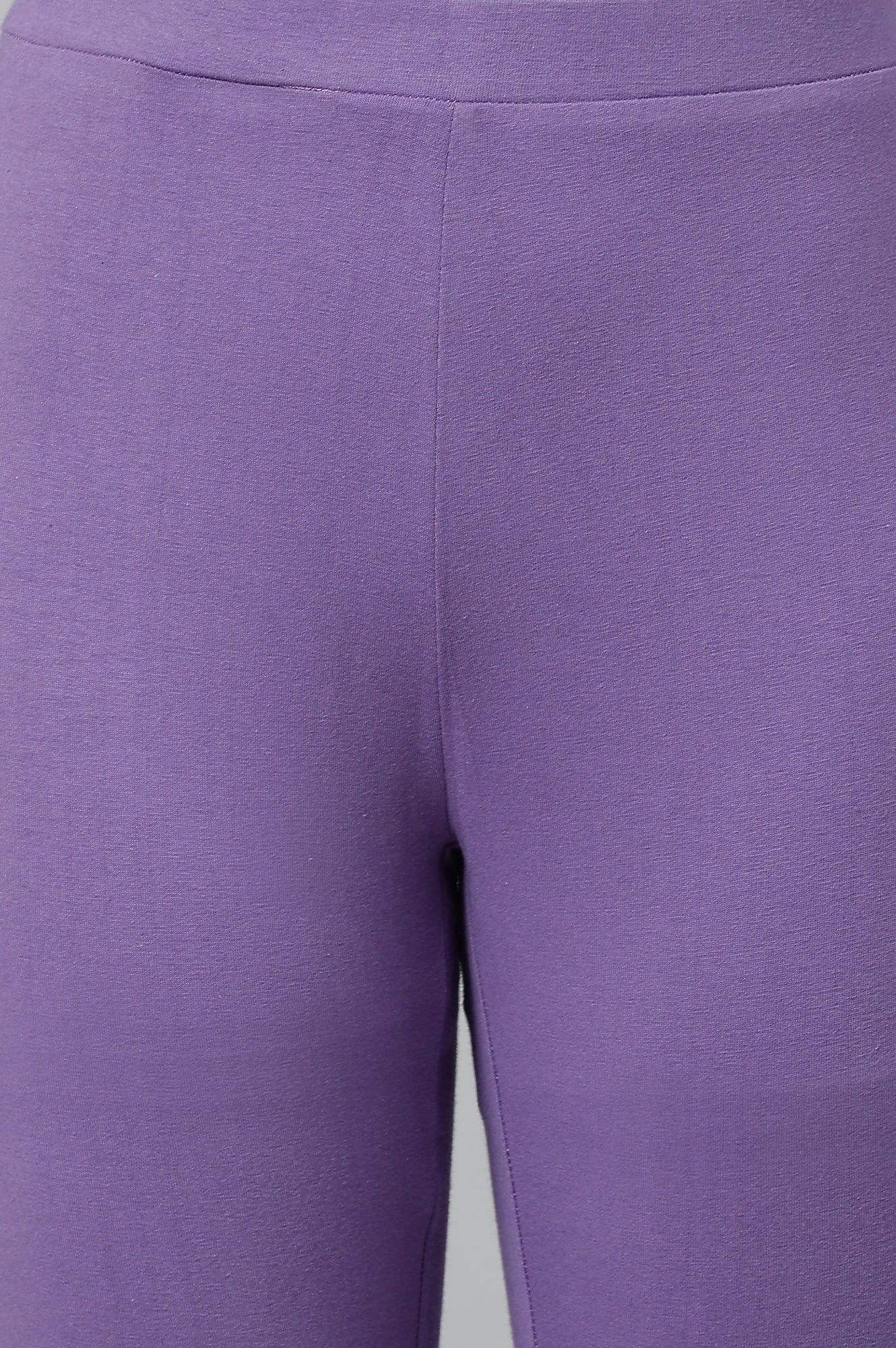 Purple Solid Knitted Women Tights - Image 8