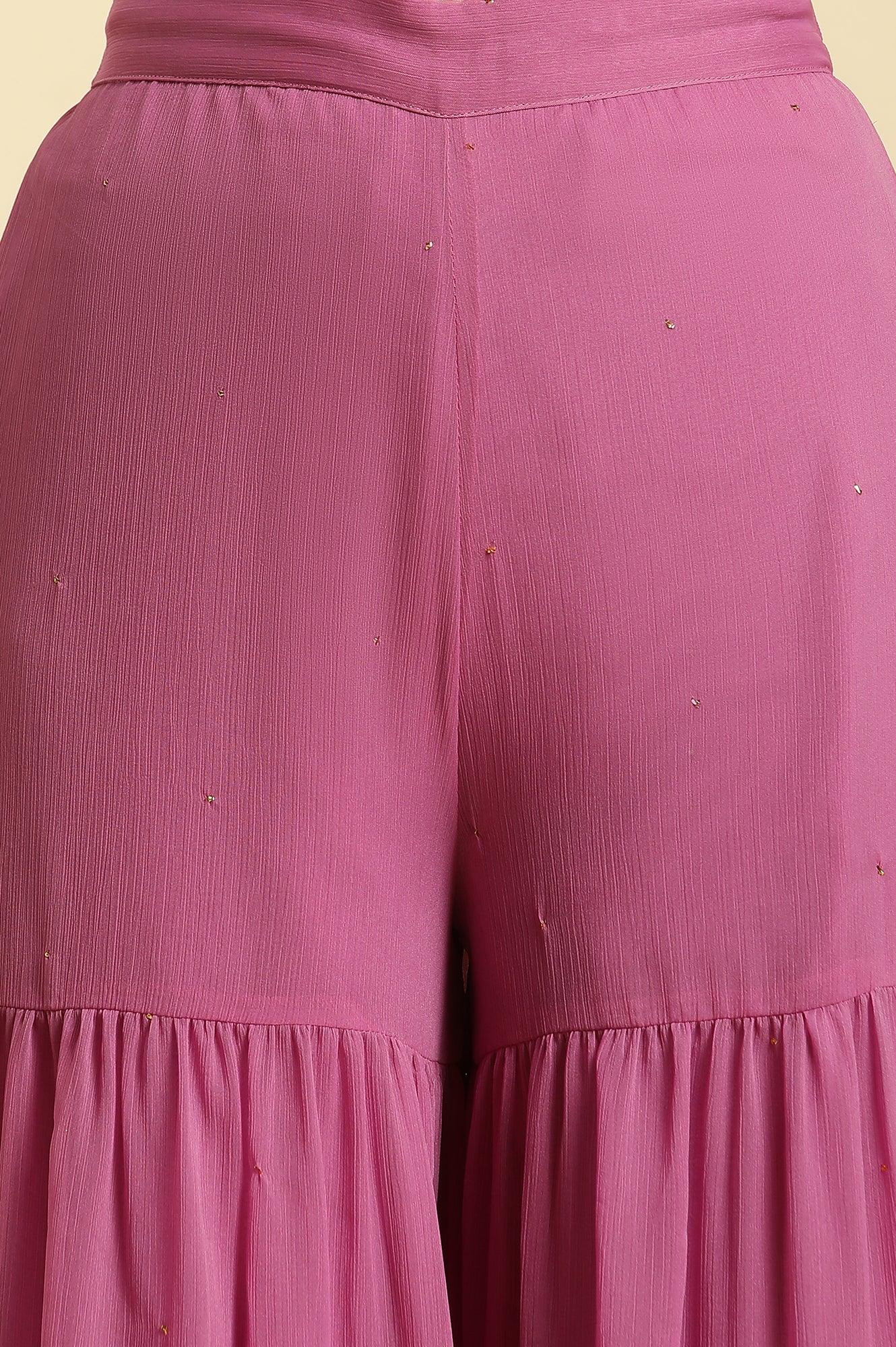 Purple Tiered Chiffon Sharara - Image 6