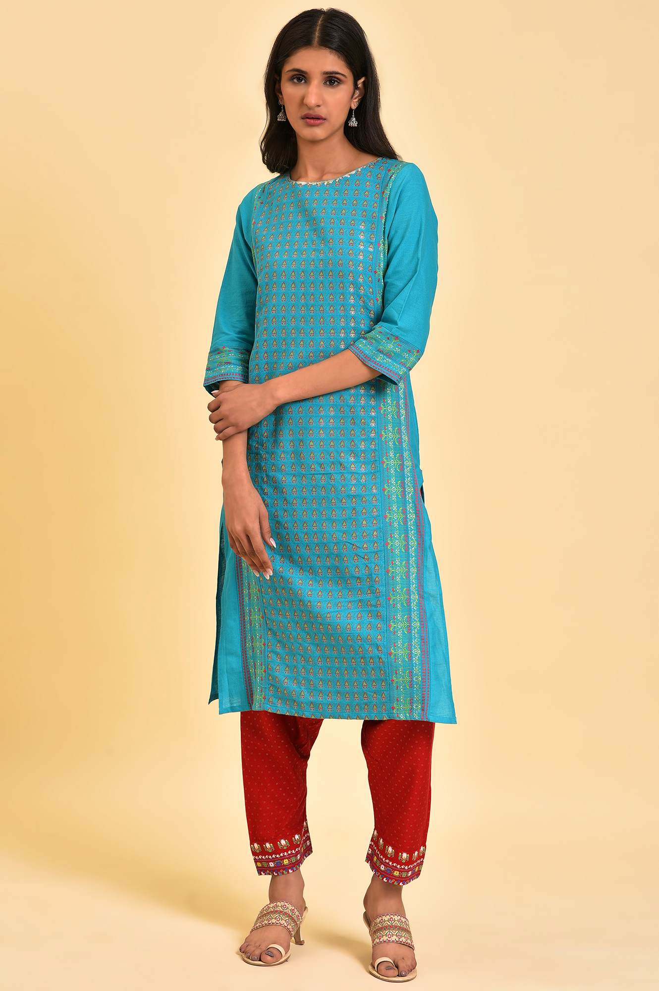 Red Embroidered Salwar - Image 5