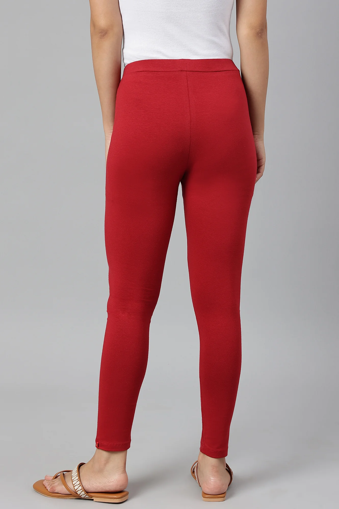 Red Knitted Cotton Lycra Tights - Image 4