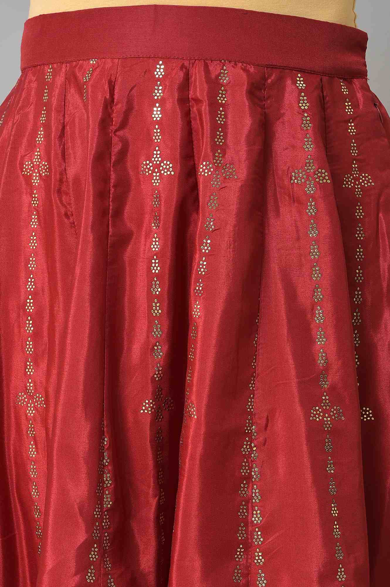 Red Prited Light Festive Skirt - Image 6