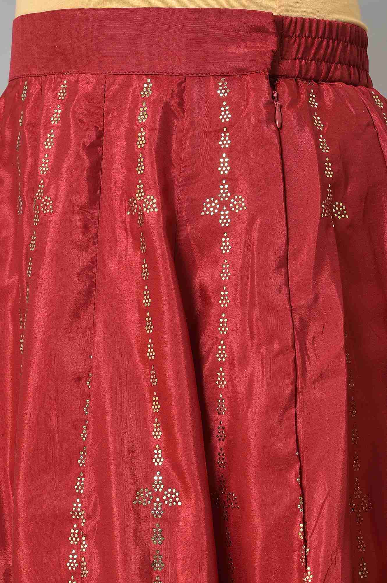 Red Prited Light Festive Skirt - Image 7