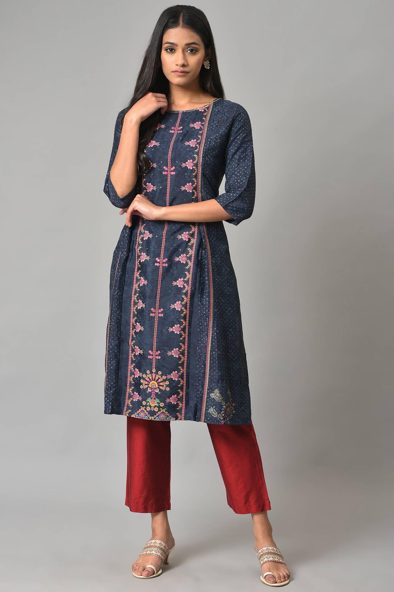 Red Solid Straight Women Pants - Image 5