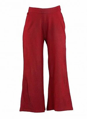 Red Solid Winter Palazzos - Image 3