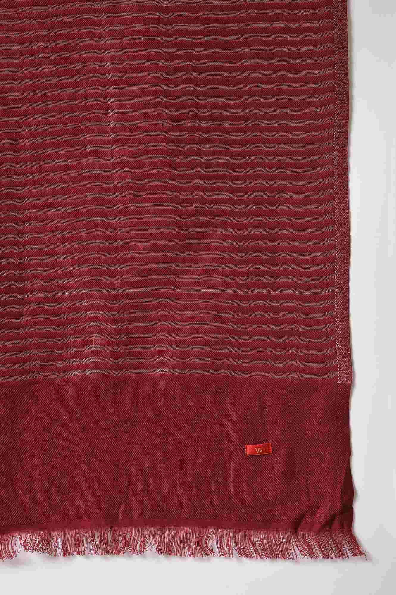 Red Stripes Festive Shawl - Image 4