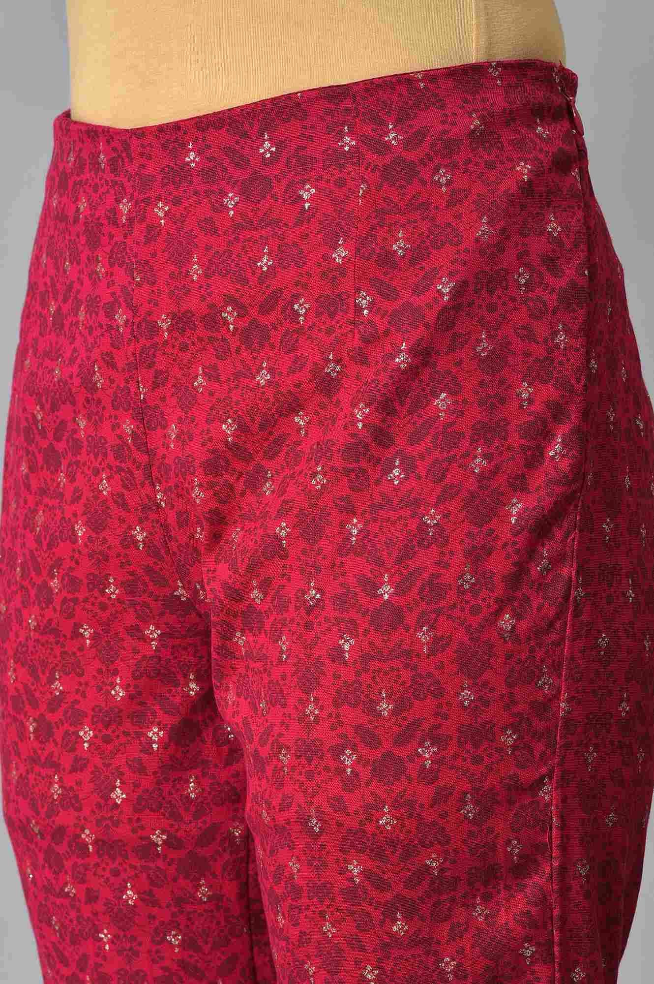 Royal Blue Printed kurta With Pink Printed Slim Pants And Dupatta - Image 7