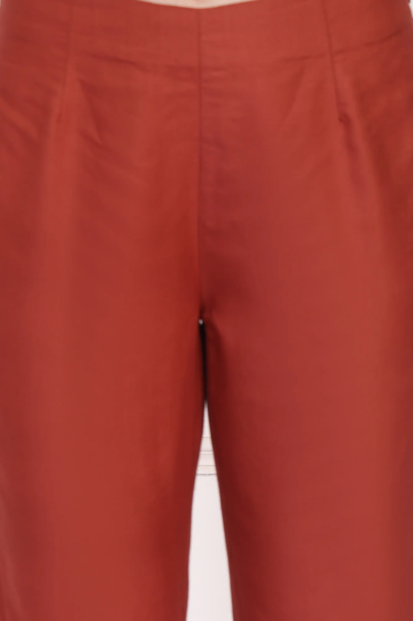Rust Embroidered Silk Slim Pant - Image 6