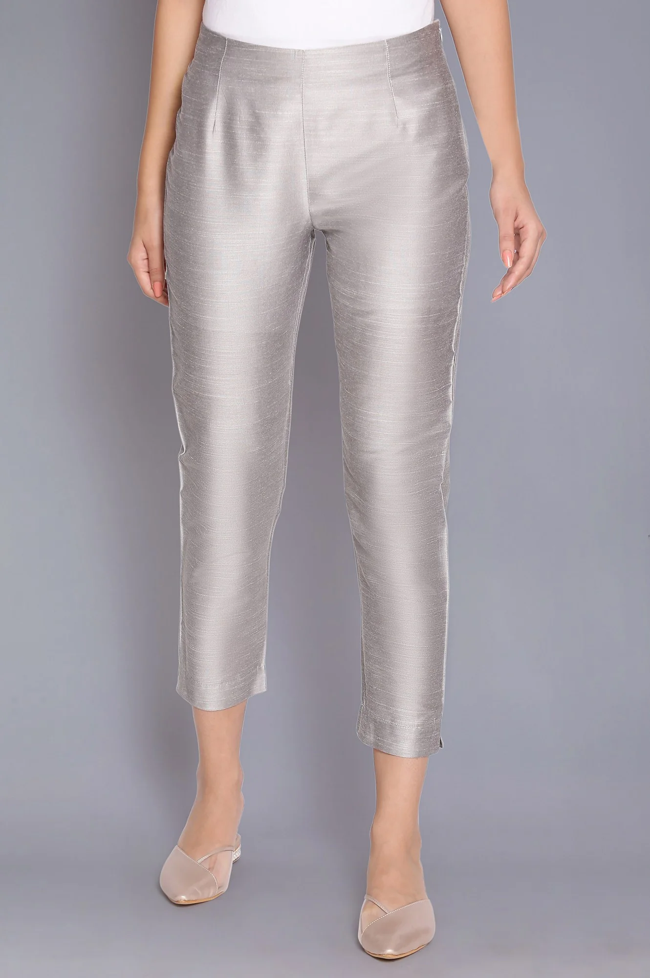 Silver Fitted Pants - Image 2