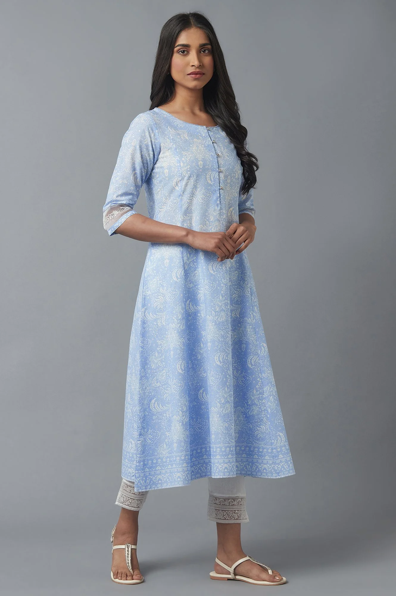 Skyway Blue Printed kurta - Image 4