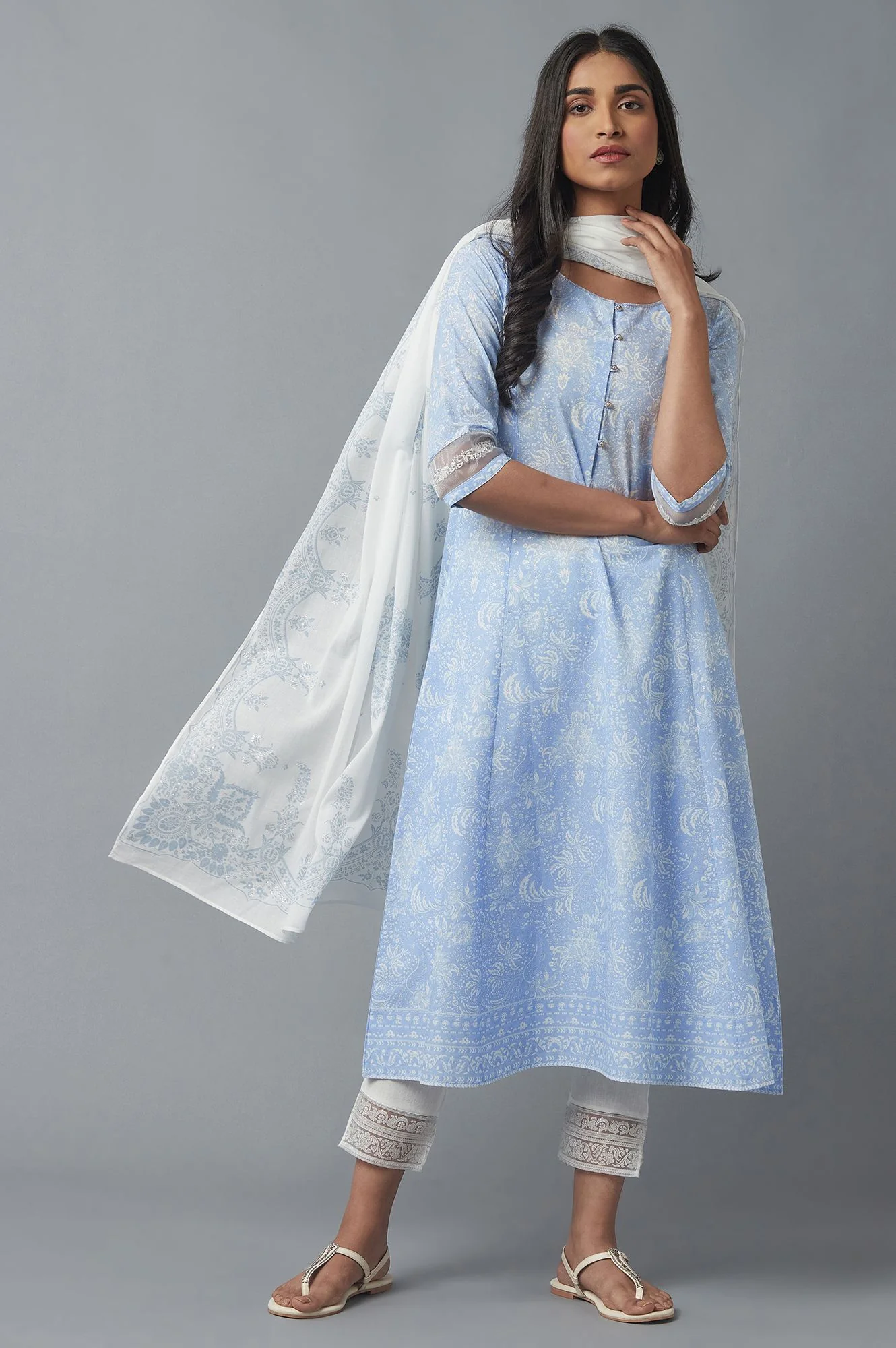 Skyway Blue Printed kurta - Image 5