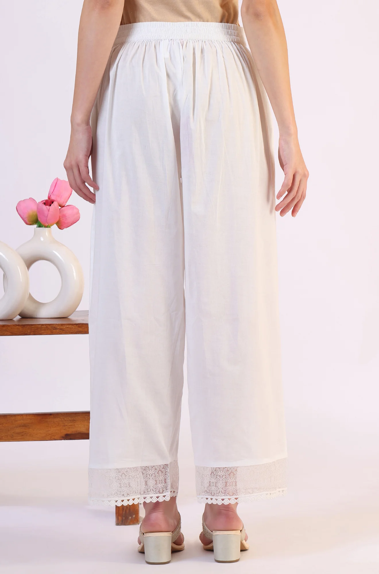 Solid Pure Cotton Parallel Pants - Image 6
