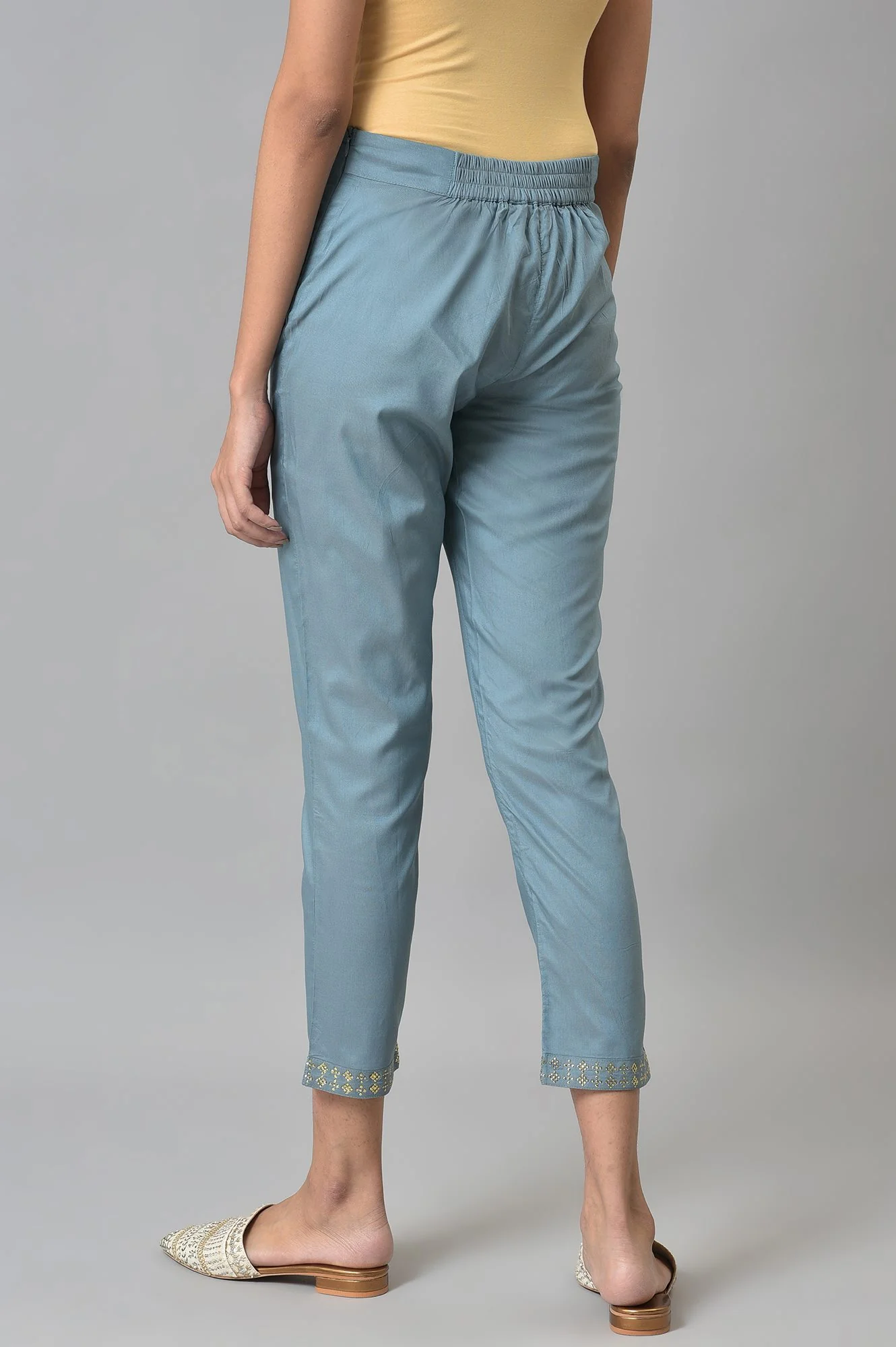 Stone Blue Women Slim Pants - Image 2