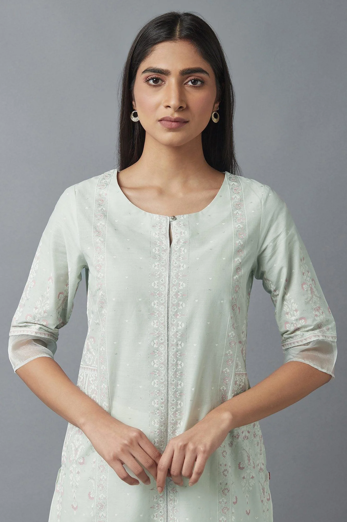 Subtle Green Printed kurta - Image 6