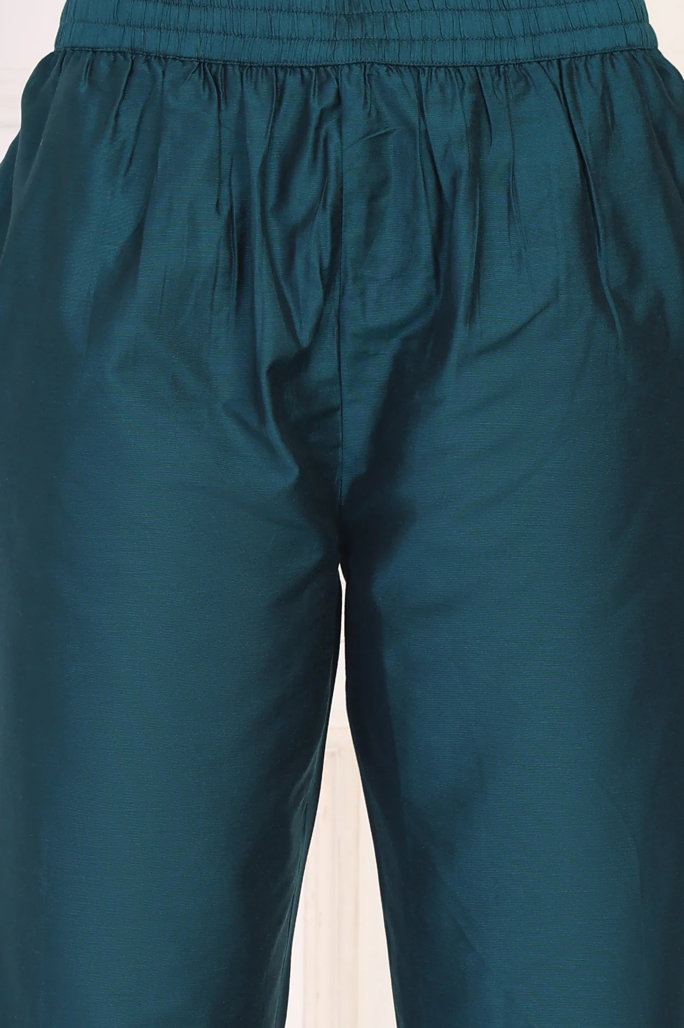 Teal Embroidered Straight Kurta with Straight Pants and Dupatta Set - Image 8