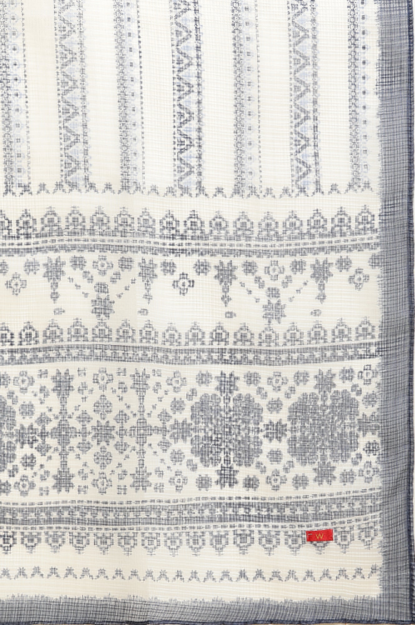 White And Blue Kota Printed Dupatta - Image 5