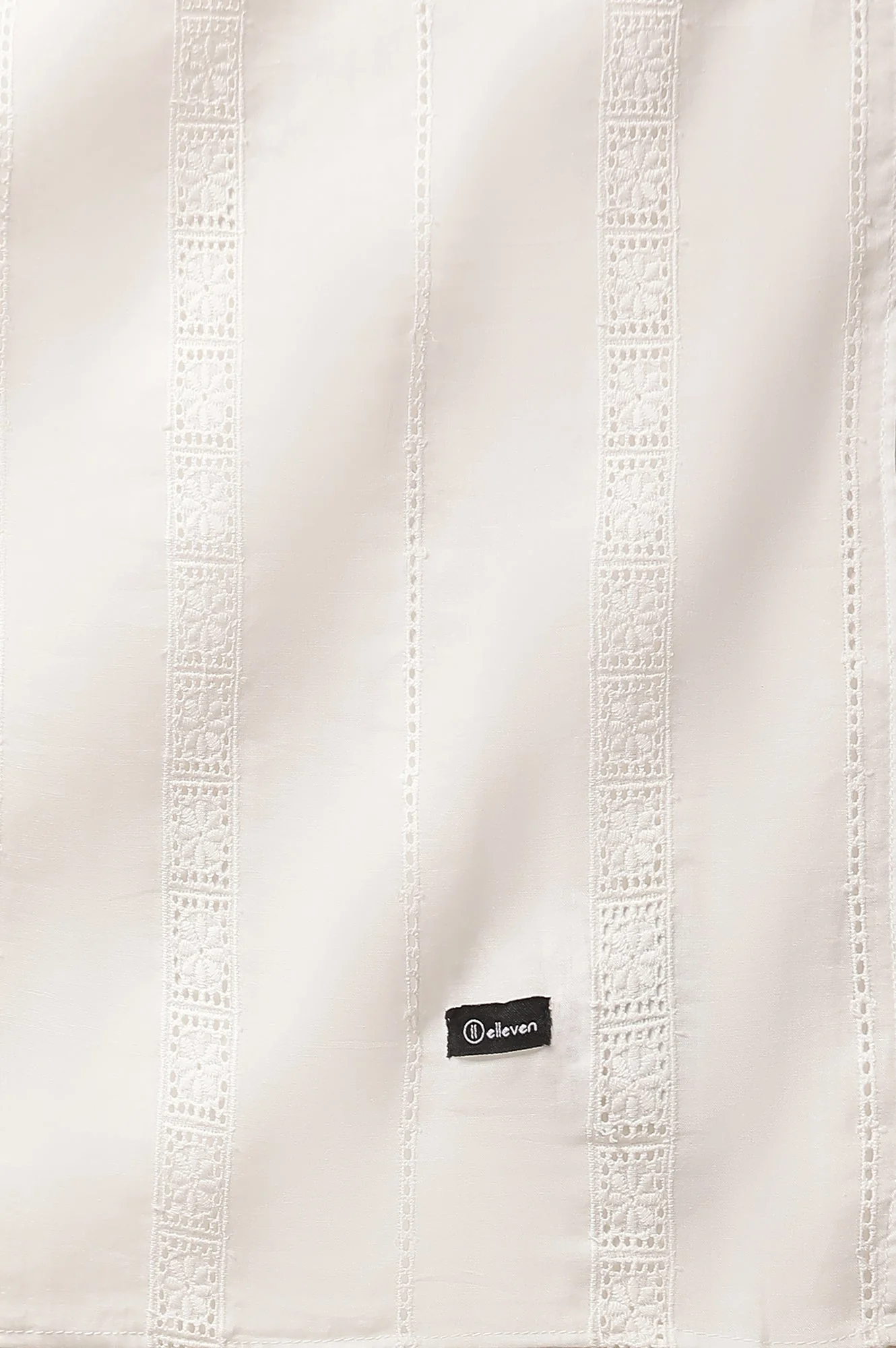 White Cotton Schiffli Floral Dupatta - Image 5