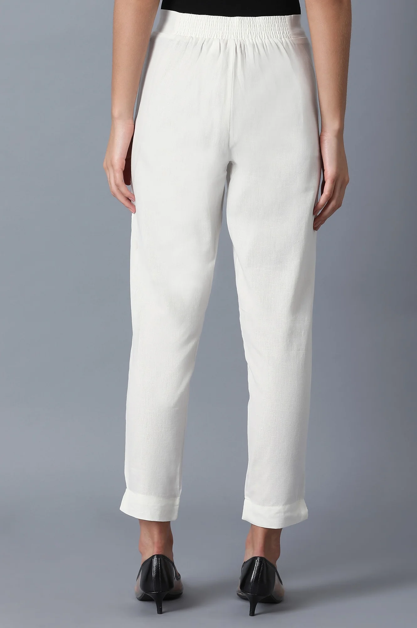 White Fitted Pants - Image 2
