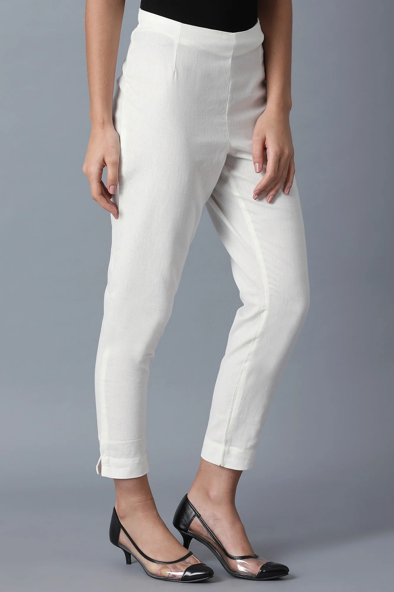 White Fitted Pants - Image 4