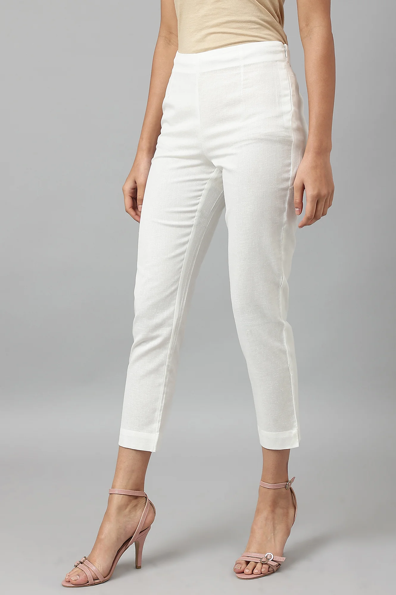 White Fitted Pants - Image 2