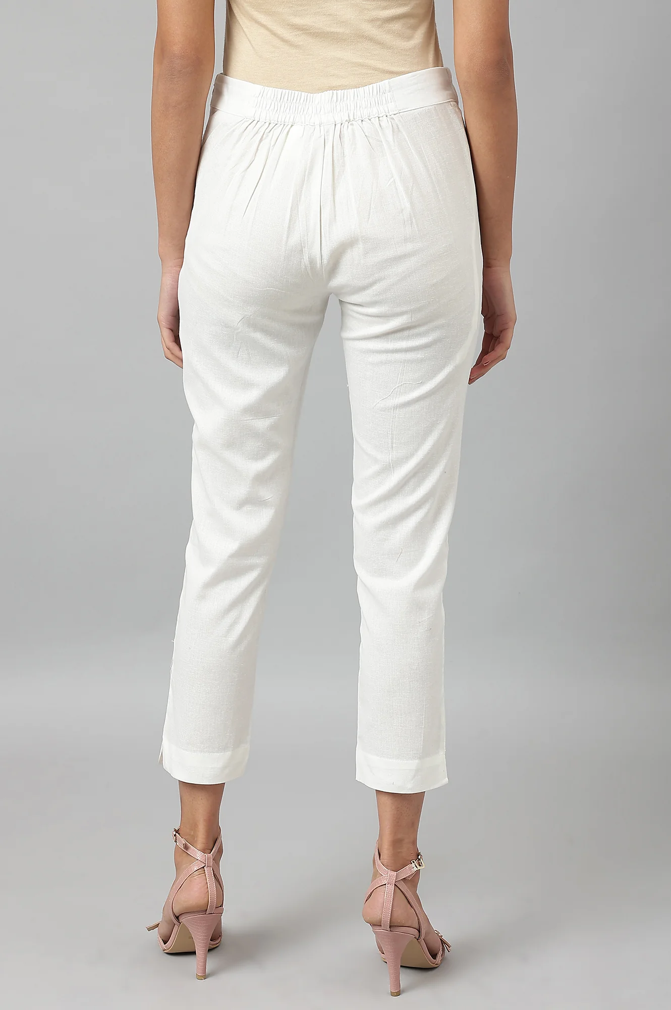 White Fitted Pants - Image 3