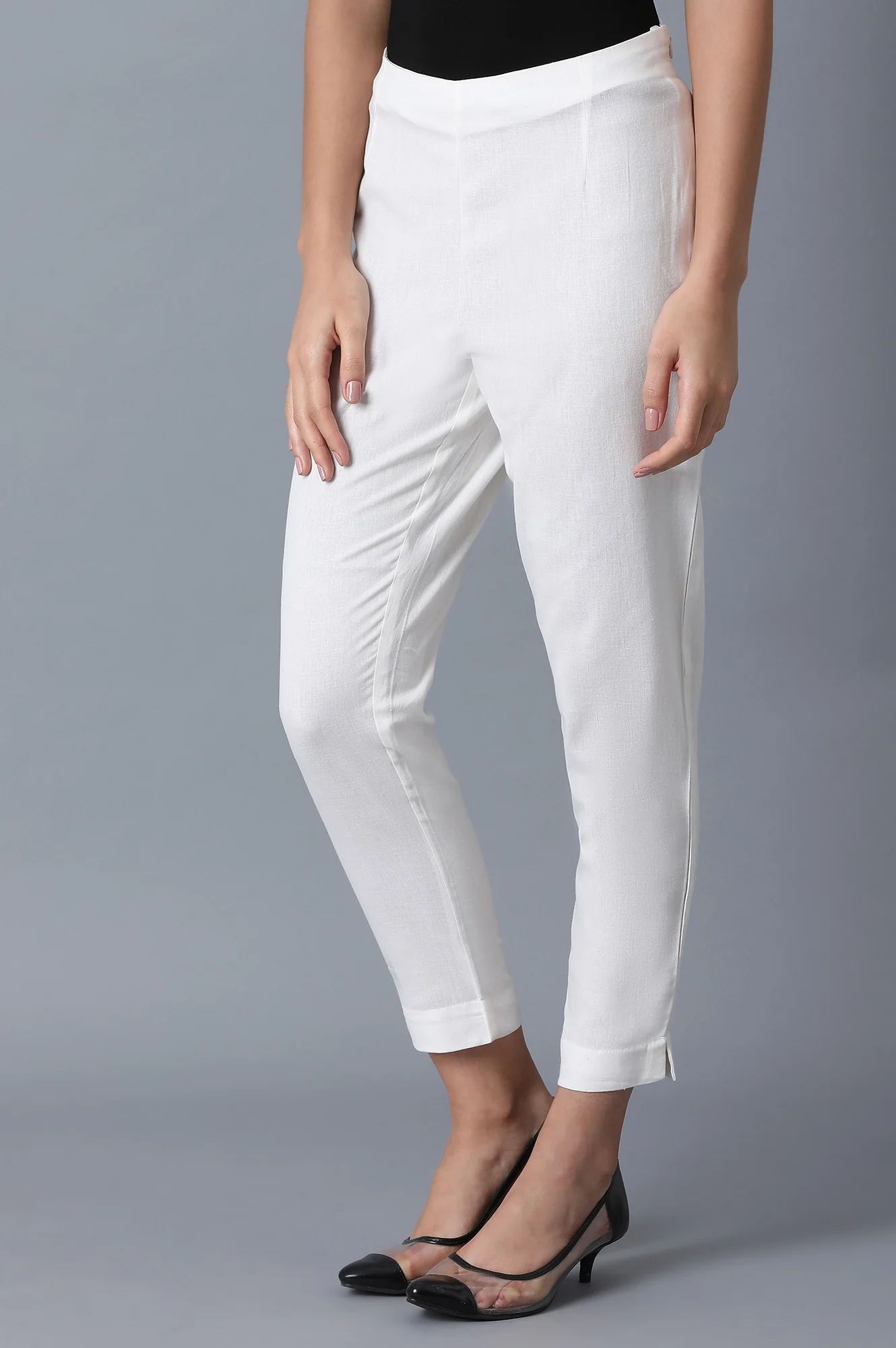 White Fitted Pants - Image 3
