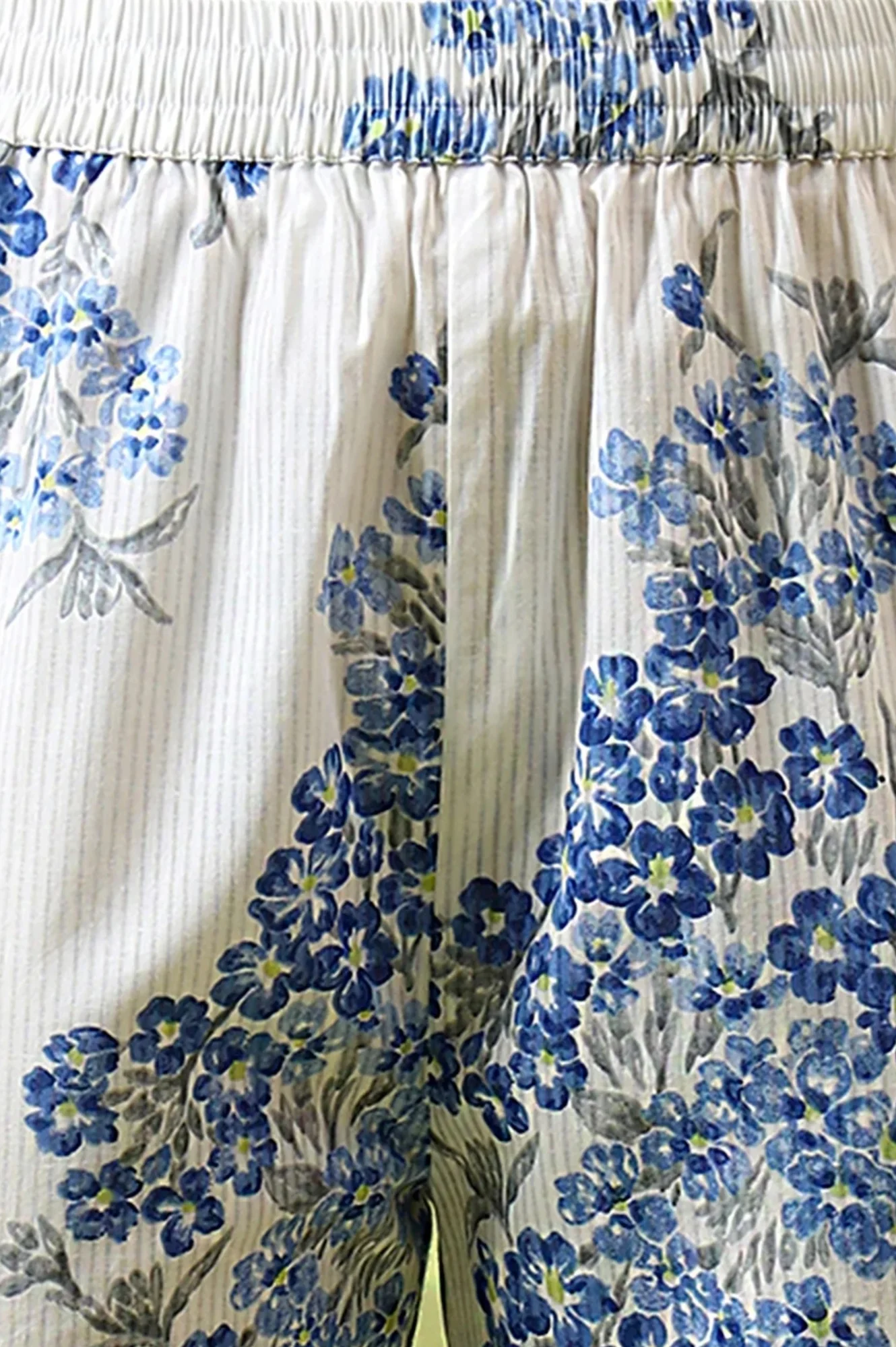 White Floral Printed Pure Cotton Flared Kurta and Pants Co-ord Set - Image 8