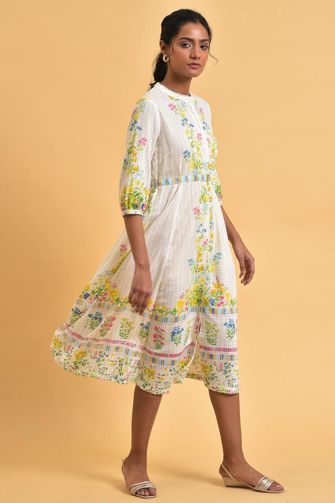 White Floral Summer Vacay Dress - Image 4