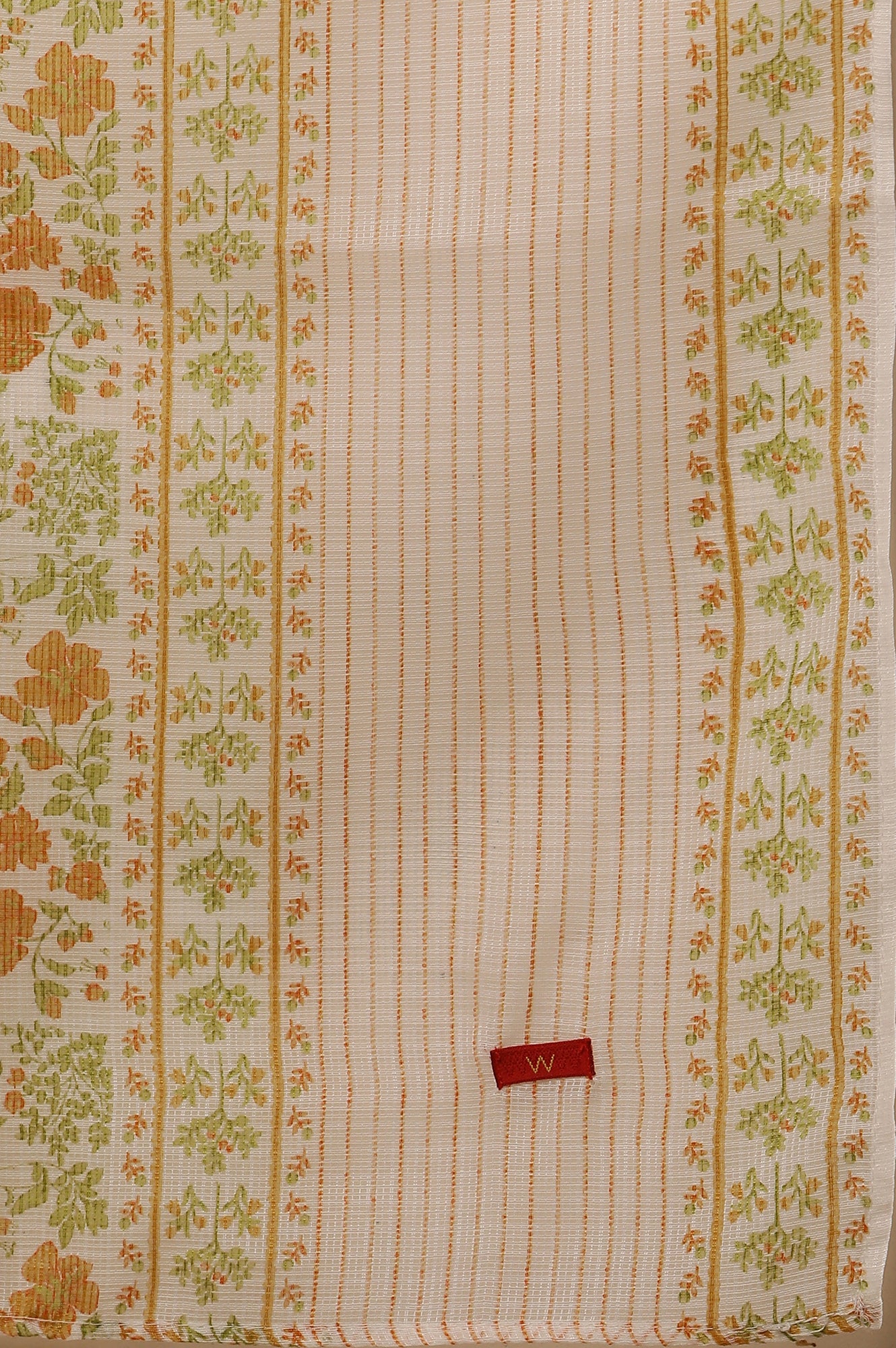 White Multi-Coloured Floral Printed Panelled Kurta, Pants And Dupatta Set - Image 8