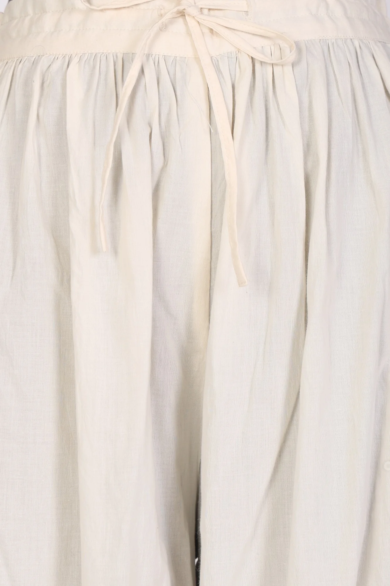 White Solid Beadwork Pure Cotton Ankle Length Gathered Salwar - Image 4