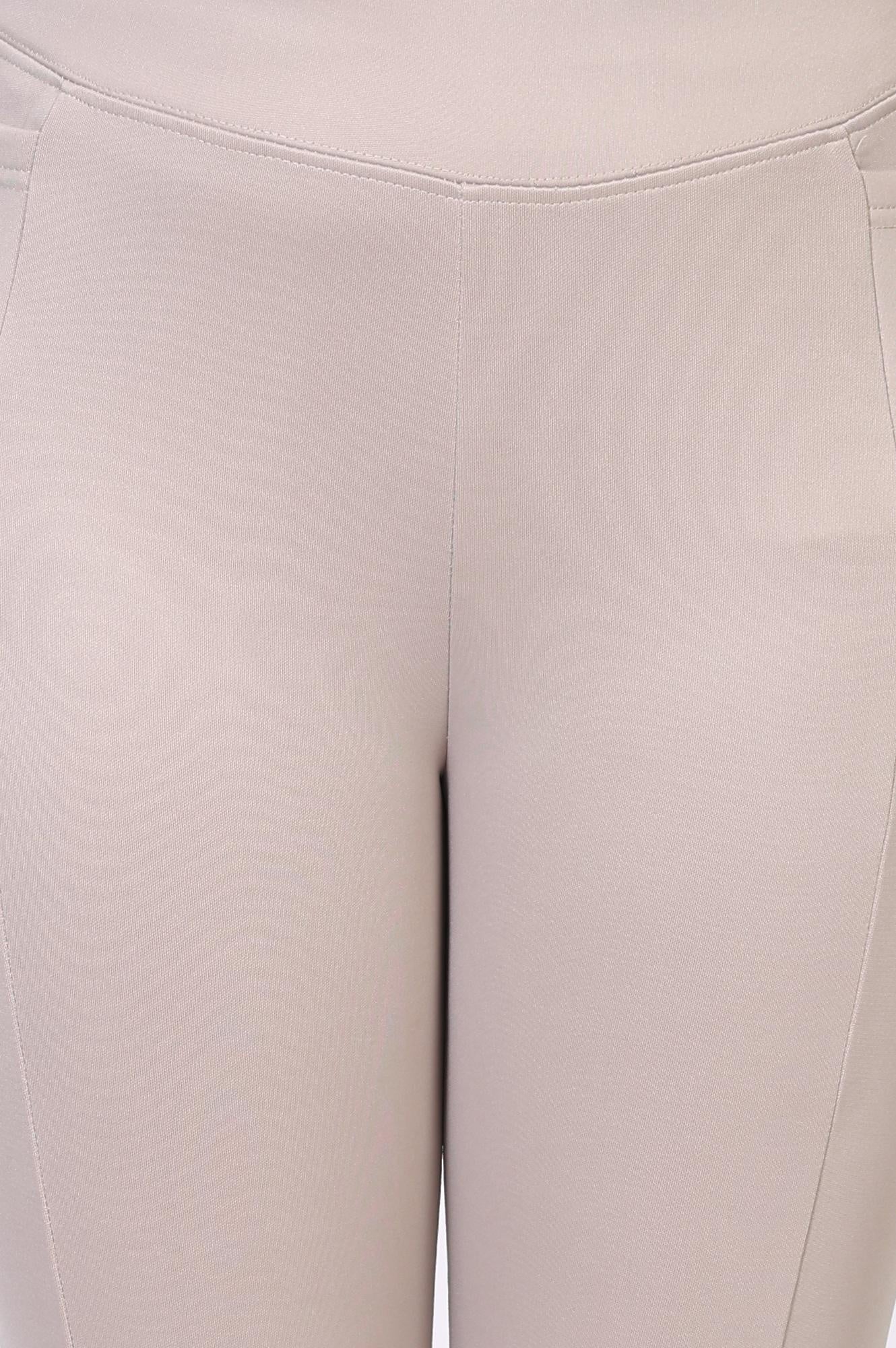 White Solid Flared Woven Tights - Image 6