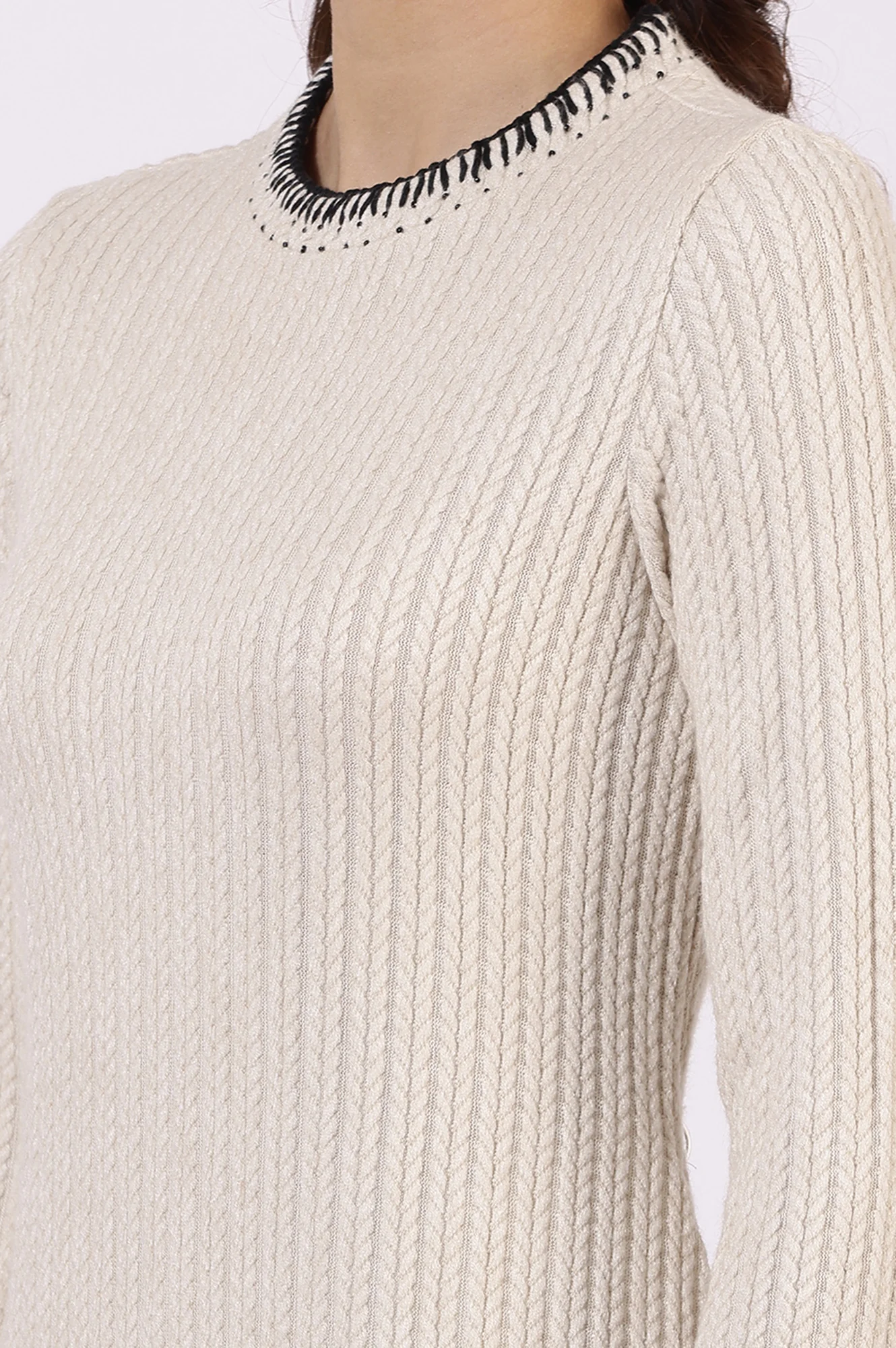 White Yarn Dyed Rayon Flarred Dresses - Image 3