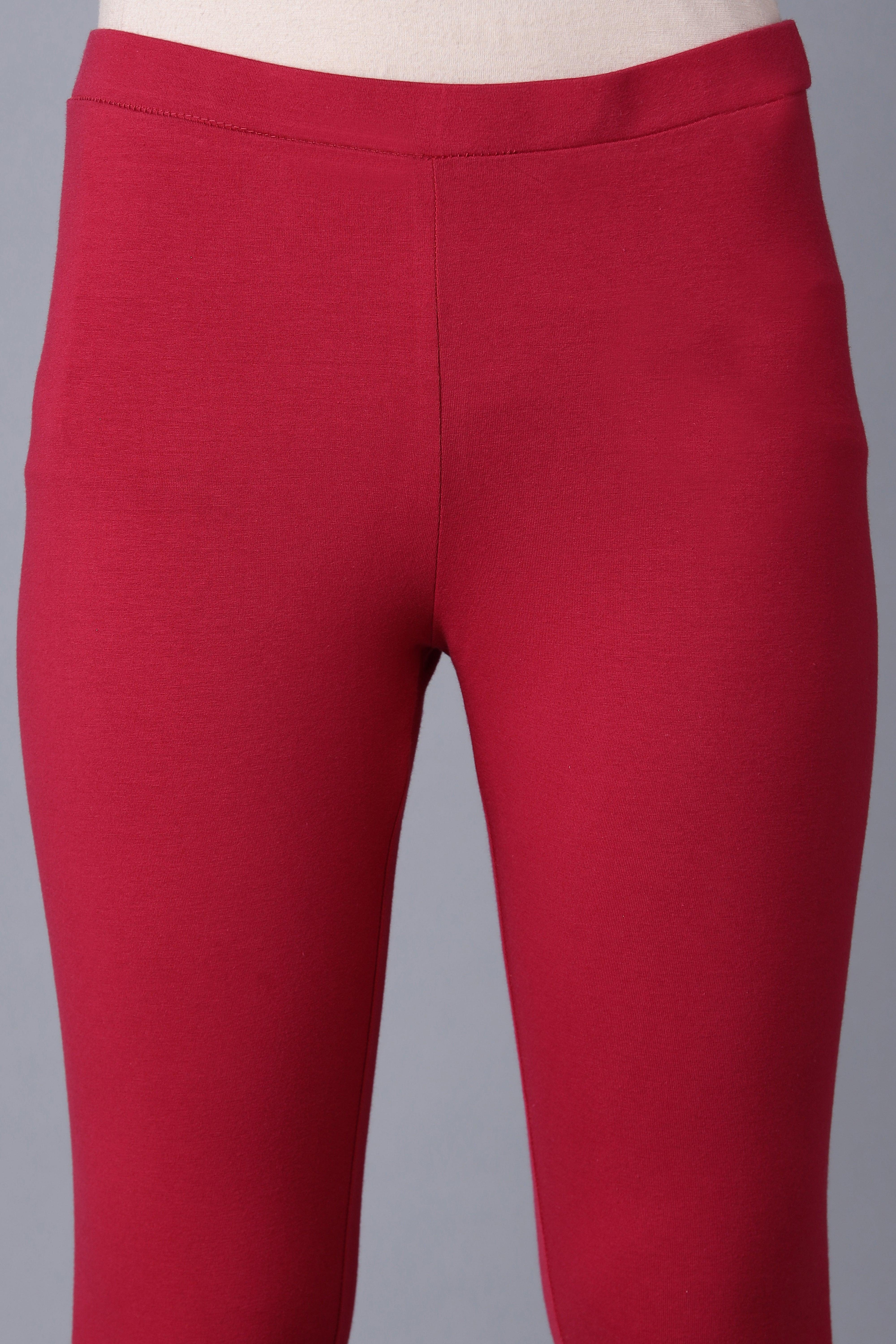 Wine Layered kurta-Solid Tights Set - Image 7