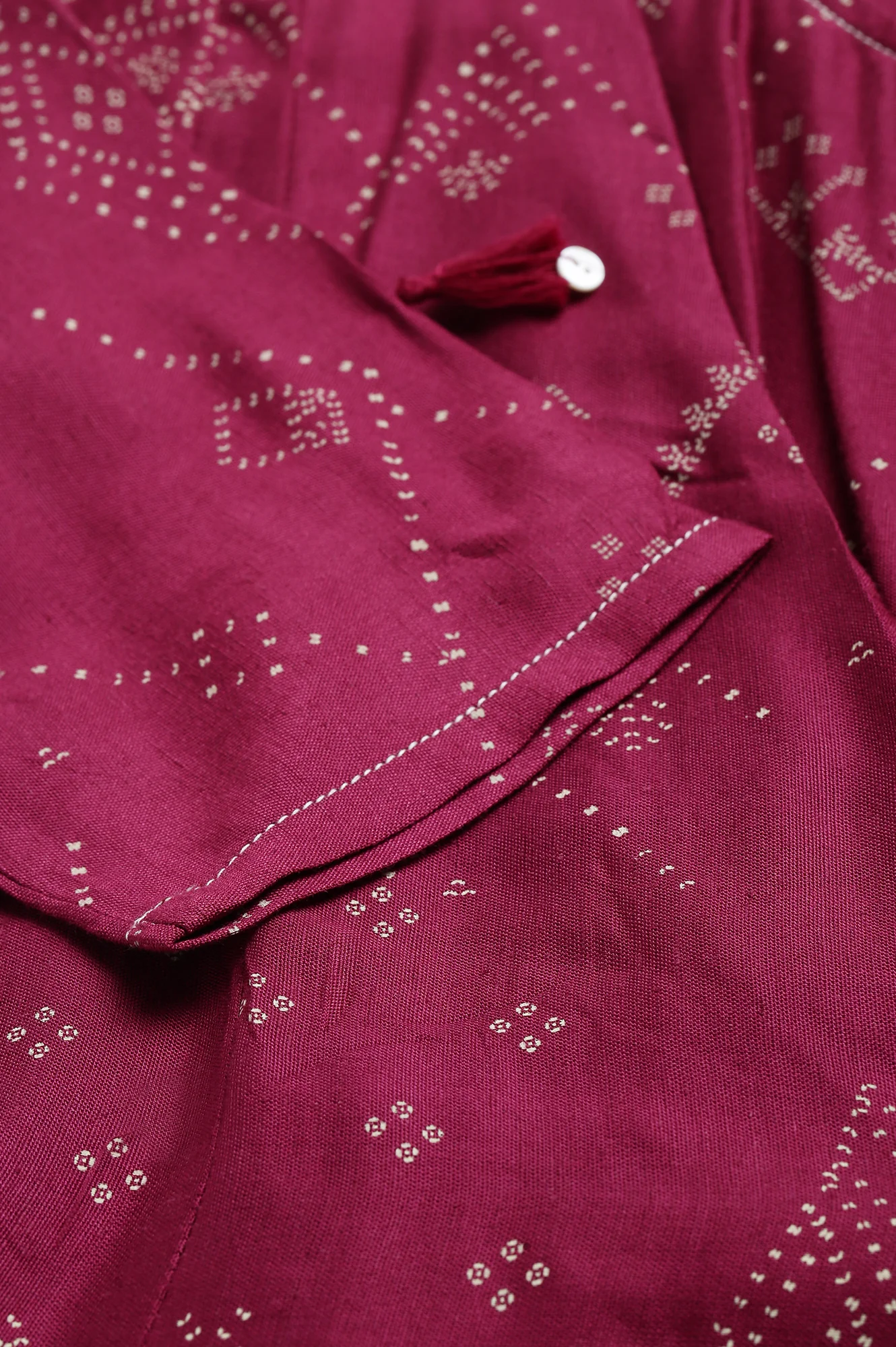 Wine Mock Layer Kimono Jumpsuit With Shell - Image 7