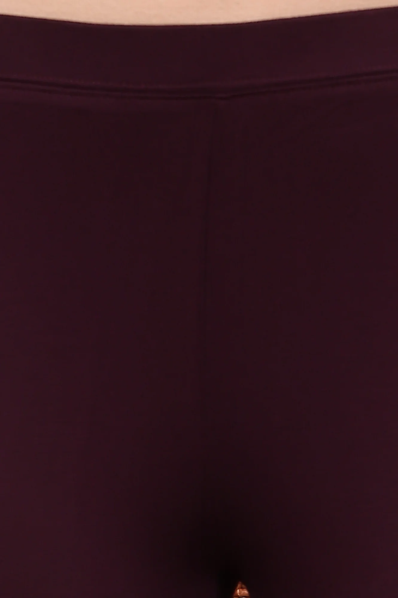 Wine Solid Viscose Lycra Tights With Elasticated Band - Image 5