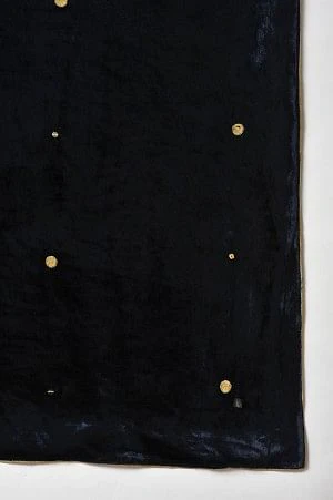 Wine Velvet Embroidered Doshala Shawl - Image 5